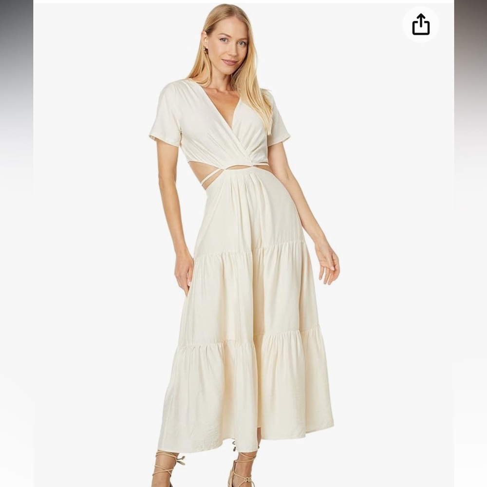 Anthropologie Moon River V-Neck Cutout Tiered Dress NWT